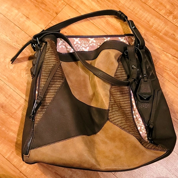 Jessica Simpson large leather patch work hobo bag - Picture 1 of 4